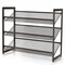 2/3/4 Tiers Flat and Slant Metal Shoe Rack for Entryway Hallway